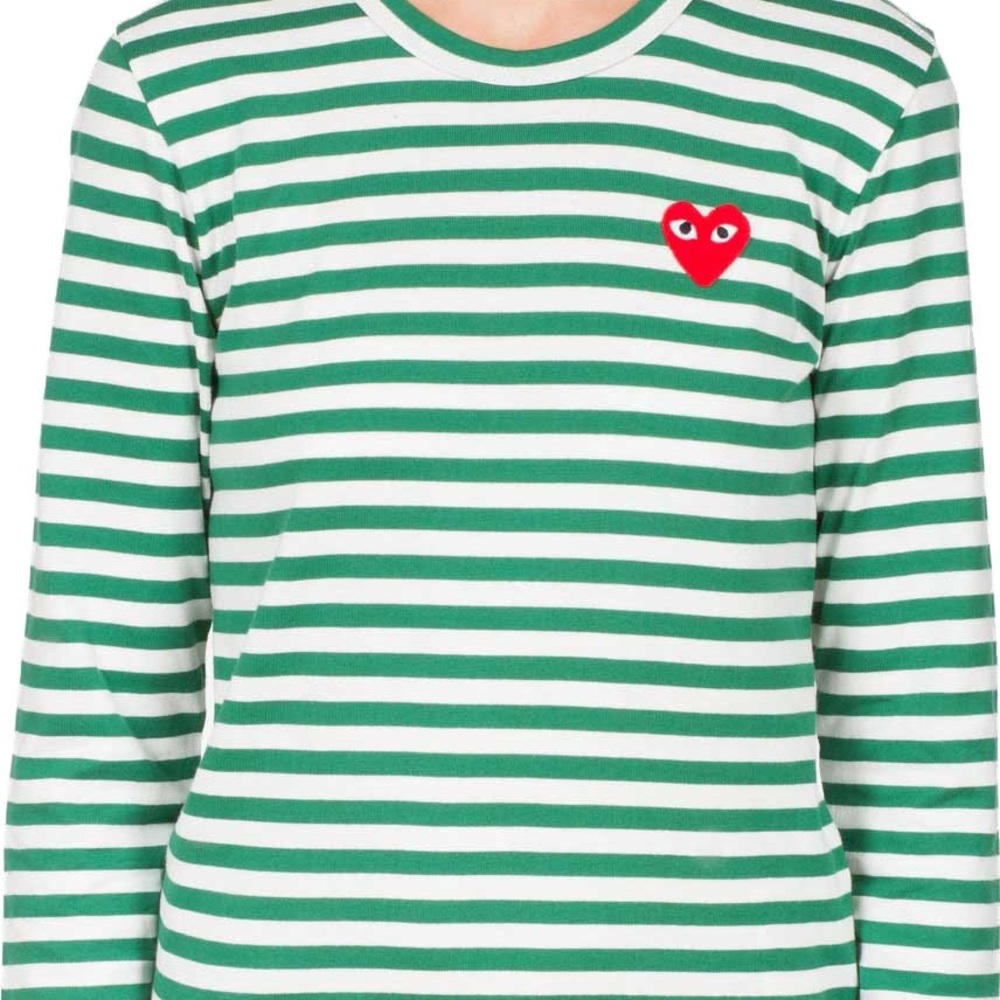 Comme Des Garcons PLAY green stripes long sleeves